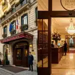 Façade élégante hôtel luxe parisien établi 1893